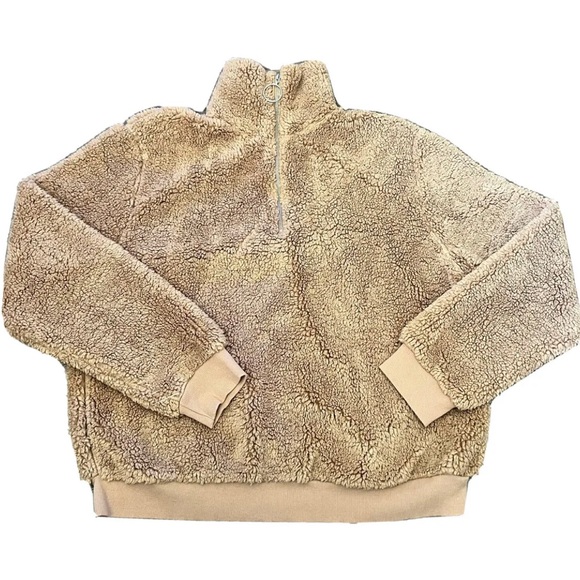 Lole  Size Small Half Zip Teddy Pullover Sherpa Tan Sweater - Picture 12 of 13